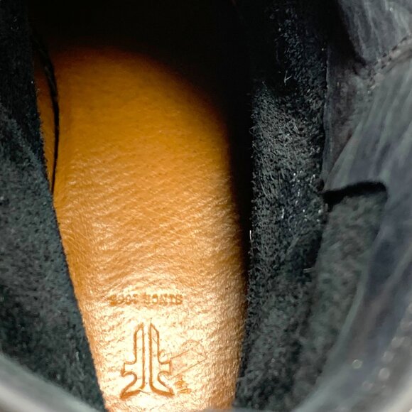 Frye Natalie‎ Black Leather Buckle Short Engineer Boots - Picture 3 of 13